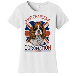 King Charles III British Royal Coronation May Spaniel Dog Women's T-Shirt