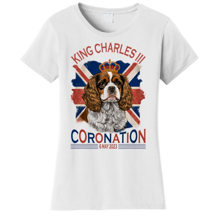 King Charles III British Royal Coronation May Spaniel Dog Women's T-Shirt