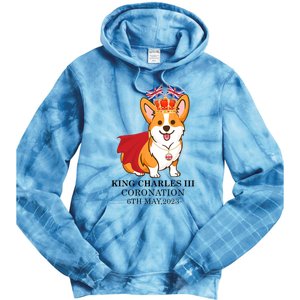 King Charles III Coronation Royal Corgi dog British flag Tie Dye Hoodie