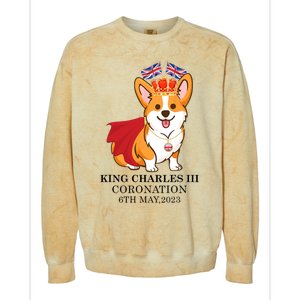 King Charles III Coronation Royal Corgi dog British flag Colorblast Crewneck Sweatshirt