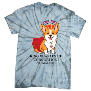 King Charles III Coronation Royal Corgi dog British flag Tie-Dye T-Shirt