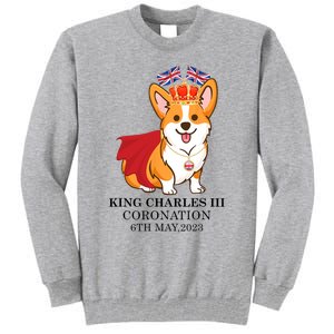 King Charles III Coronation Royal Corgi dog British flag Tall Sweatshirt