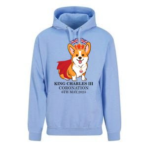 King Charles III Coronation Royal Corgi dog British flag Unisex Surf Hoodie