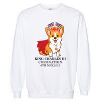 King Charles III Coronation Royal Corgi dog British flag Garment-Dyed Sweatshirt