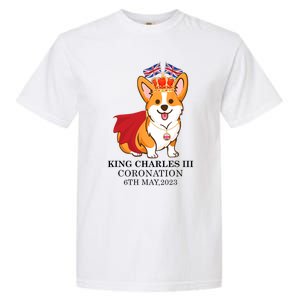 King Charles III Coronation Royal Corgi dog British flag Garment-Dyed Heavyweight T-Shirt