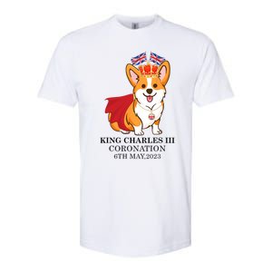 King Charles III Coronation Royal Corgi dog British flag Softstyle CVC T-Shirt