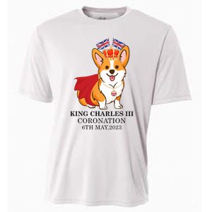 King Charles III Coronation Royal Corgi dog British flag Cooling Performance Crew T-Shirt