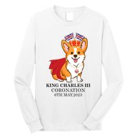 King Charles III Coronation Royal Corgi dog British flag Long Sleeve Shirt