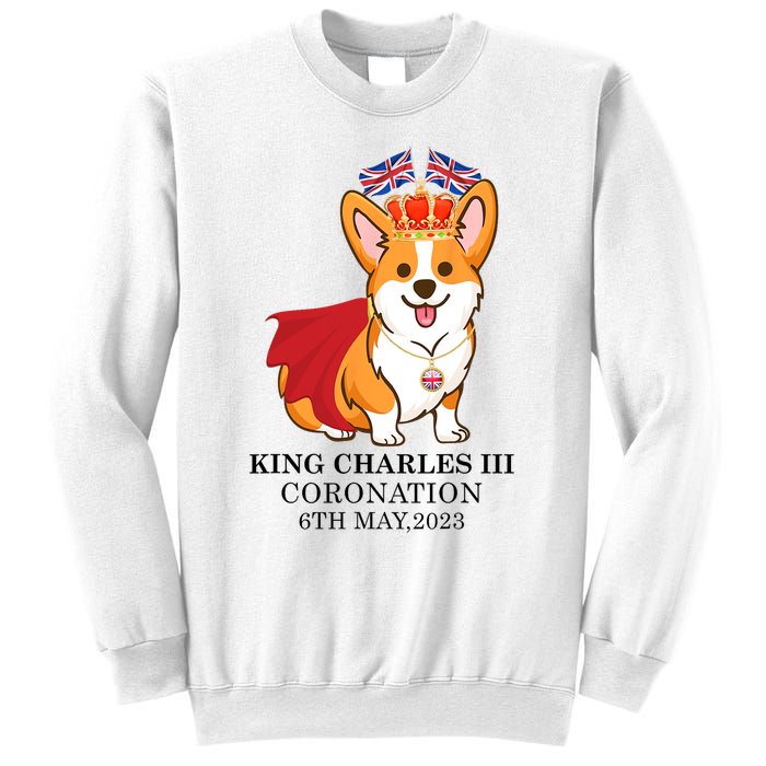 King Charles III Coronation Royal Corgi dog British flag Sweatshirt