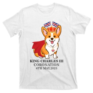 King Charles III Coronation Royal Corgi dog British flag T-Shirt