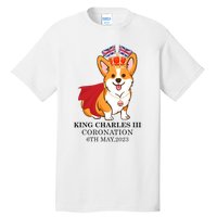 King Charles III Coronation Royal Corgi dog British flag Tall T-Shirt