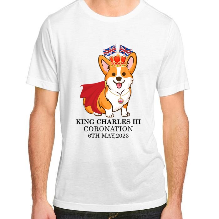 King Charles III Coronation Royal Corgi dog British flag Adult ChromaSoft Performance T-Shirt