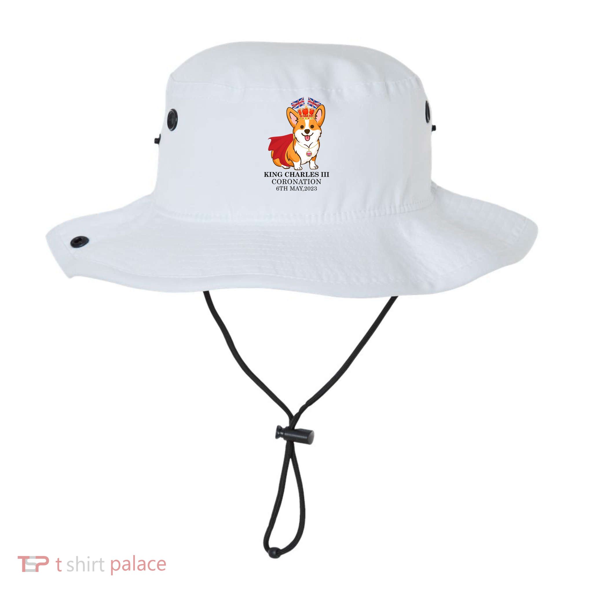 King Charles III Coronation Royal Corgi dog British flag Bucket Hat