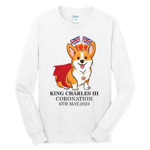 King Charles III Coronation Royal Corgi dog British flag Tall Long Sleeve T-Shirt