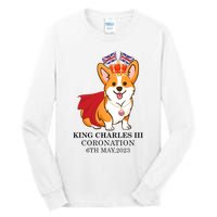 King Charles III Coronation Royal Corgi dog British flag Tall Long Sleeve T-Shirt