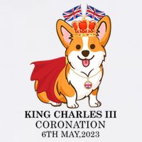 King Charles III Coronation Royal Corgi dog British flag Magnet