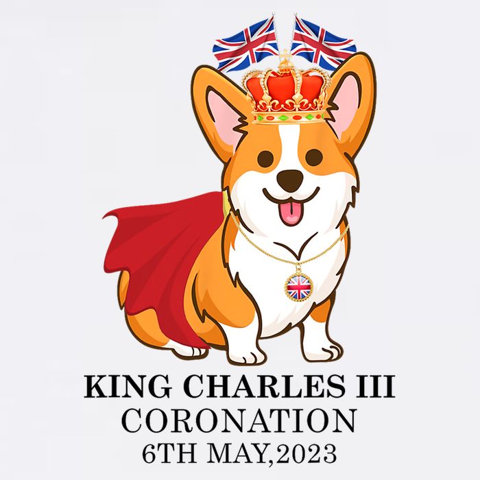 King Charles III Coronation Royal Corgi dog British flag Magnet