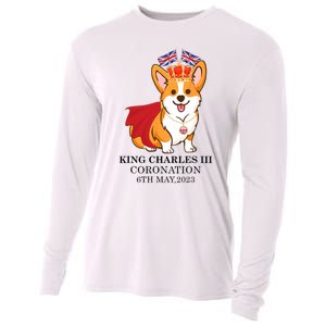 King Charles III Coronation Royal Corgi dog British flag Cooling Performance Long Sleeve Crew