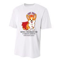 King Charles III Coronation Royal Corgi dog British flag Performance Sprint T-Shirt