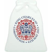 King Charles III Royal Family Coronation Ceramic Bell Ornament