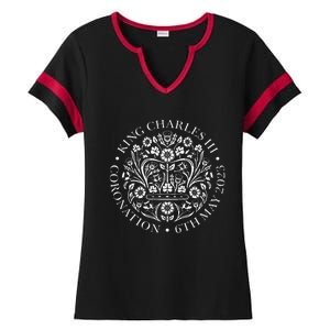 King Charles Iii Coronation 2024 Ladies Halftime Notch Neck Tee