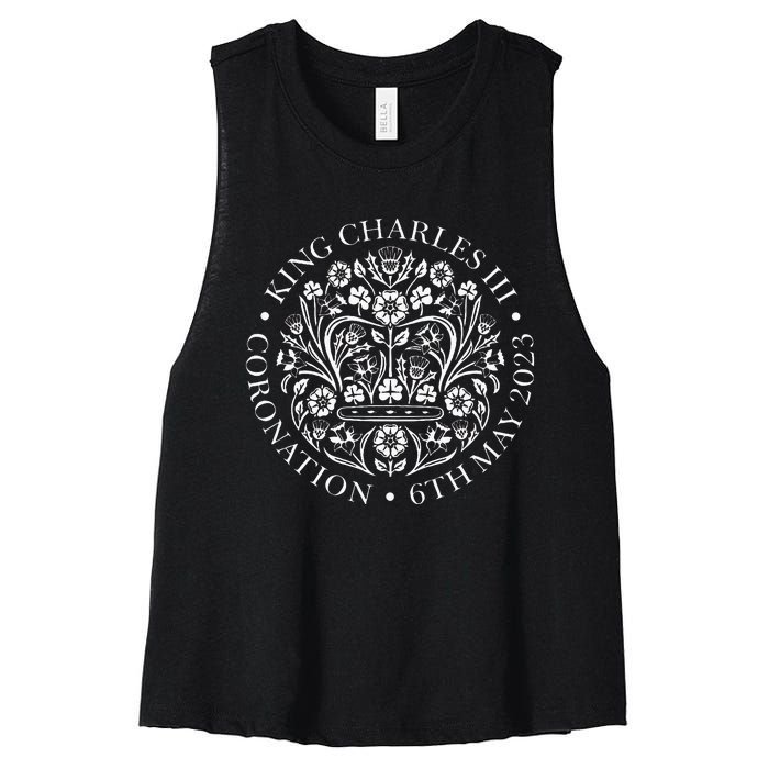 King Charles Iii Coronation 2024 Women's Racerback Cropped Tank