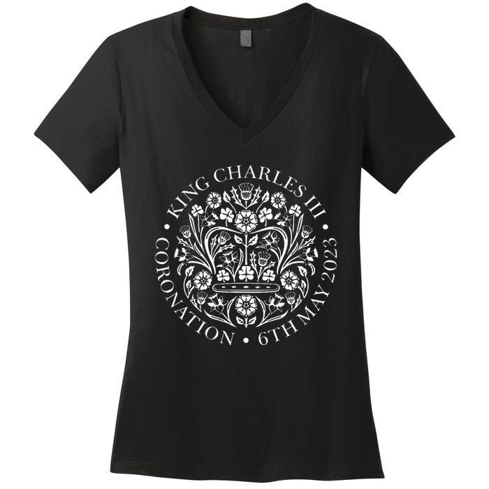 King Charles Iii Coronation 2024 Women's V-Neck T-Shirt