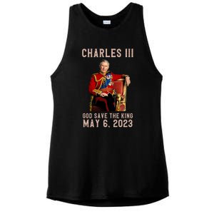 King Charles III Coronation God Save The King Ladies PosiCharge Tri-Blend Wicking Tank