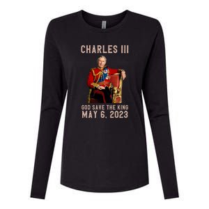 King Charles III Coronation God Save The King Womens Cotton Relaxed Long Sleeve T-Shirt