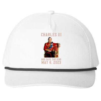 King Charles III Coronation God Save The King Snapback Five-Panel Rope Hat