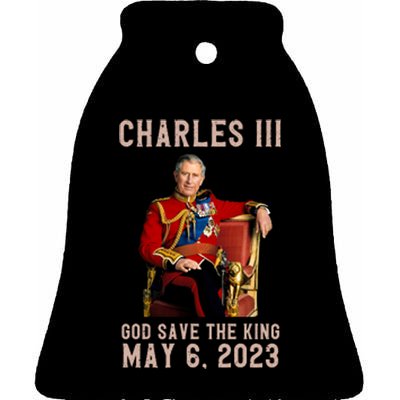 King Charles III Coronation God Save The King Ceramic Bell Ornament