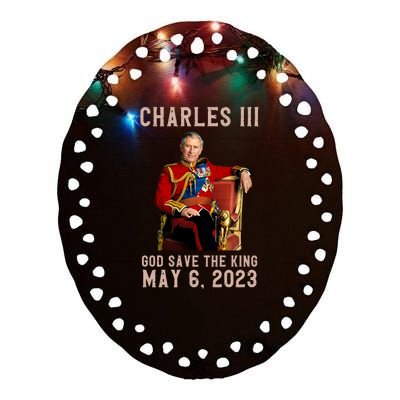 King Charles III Coronation God Save The King Ceramic Oval Ornament