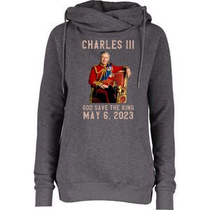 King Charles III Coronation God Save The King Womens Funnel Neck Pullover Hood