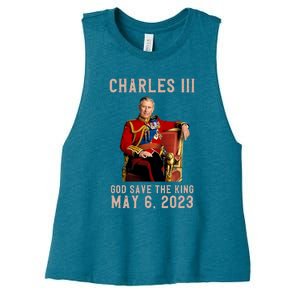 King Charles III Coronation God Save The King Women's Racerback Cropped Tank