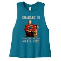 King Charles III Coronation God Save The King Women's Racerback Cropped Tank