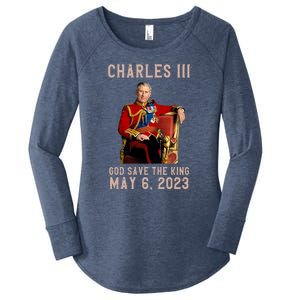 King Charles III Coronation God Save The King Women's Perfect Tri Tunic Long Sleeve Shirt