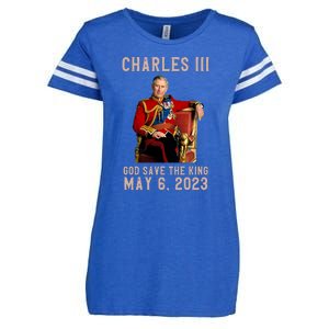 King Charles III Coronation God Save The King Enza Ladies Jersey Football T-Shirt