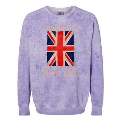 King Charles III Coronation God Save The King Colorblast Crewneck Sweatshirt