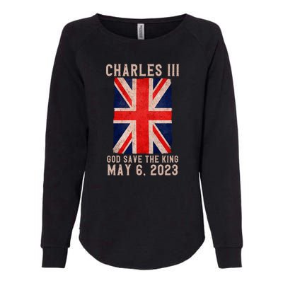 King Charles III Coronation God Save The King Womens California Wash Sweatshirt