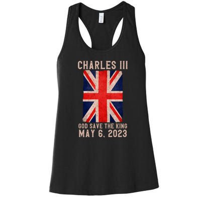 King Charles III Coronation God Save The King Women's Racerback Tank