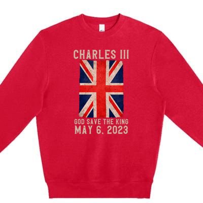 King Charles III Coronation God Save The King Premium Crewneck Sweatshirt