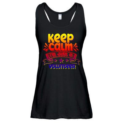Keep Calm I'm Just A Volunteer Job Volunteering Volunteers Gift Ladies Essential Flowy Tank