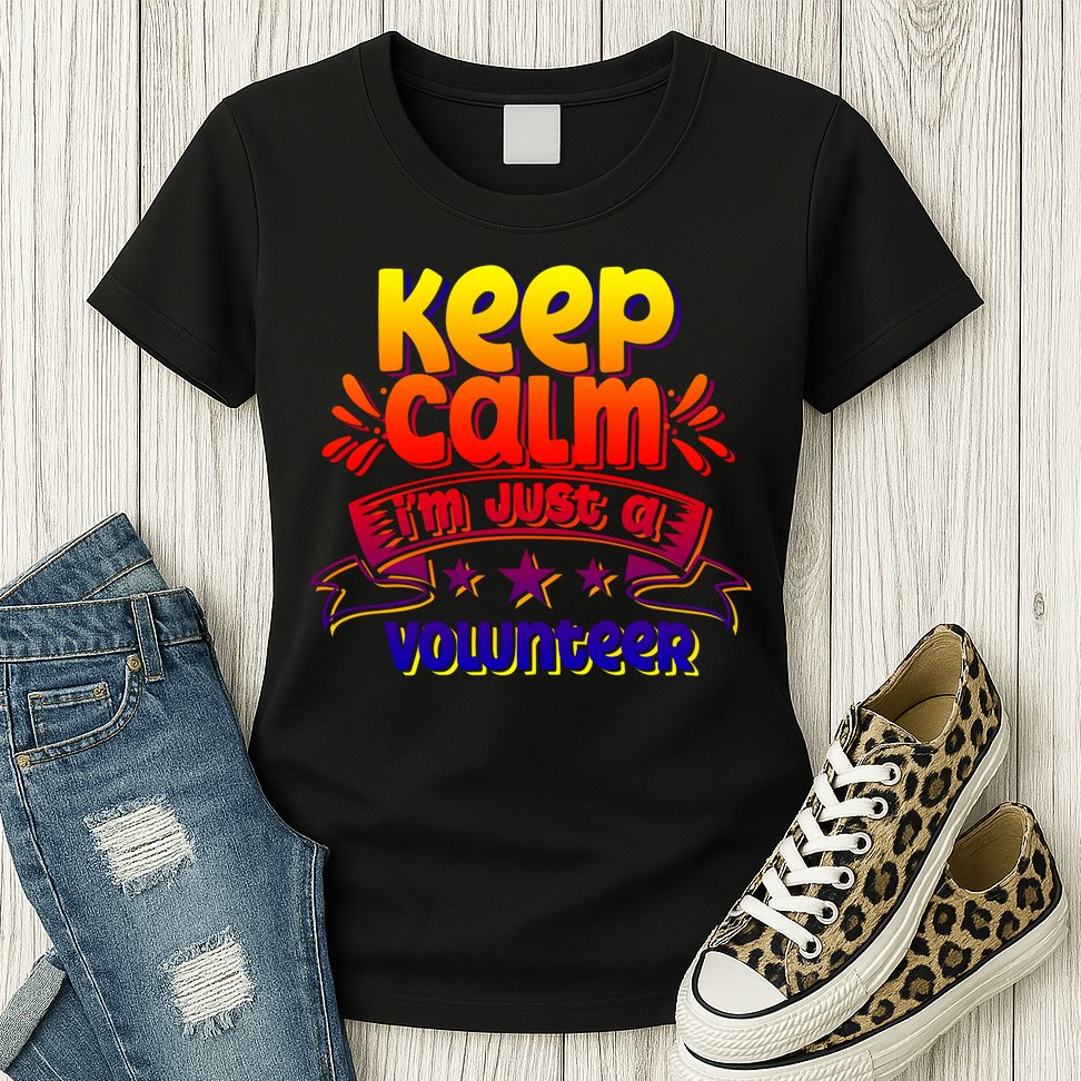 Keep Calm I'm Just A Volunteer Job Volunteering Volunteers Gift Womens T-Shirt