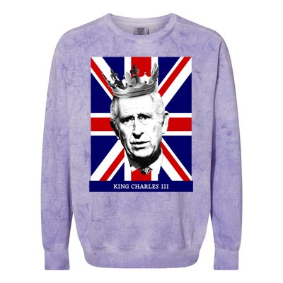 King Charles Iii Gift Union Jack Royal Family Gift Colorblast Crewneck Sweatshirt