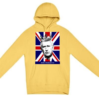 King Charles Iii Gift Union Jack Royal Family Gift Premium Pullover Hoodie