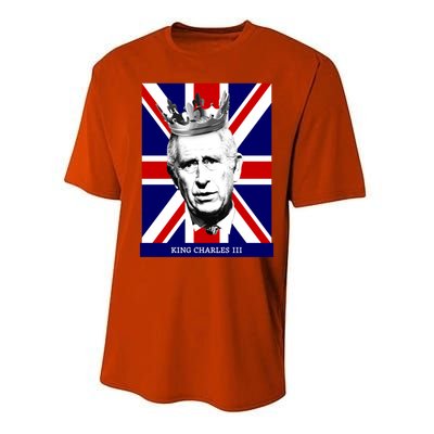 King Charles Iii Gift Union Jack Royal Family Gift Performance Sprint T-Shirt