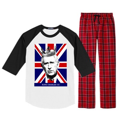 King Charles Iii Gift Union Jack Royal Family Gift Raglan Sleeve Pajama Set