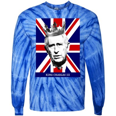 King Charles Iii Gift Union Jack Royal Family Gift Tie-Dye Long Sleeve Shirt