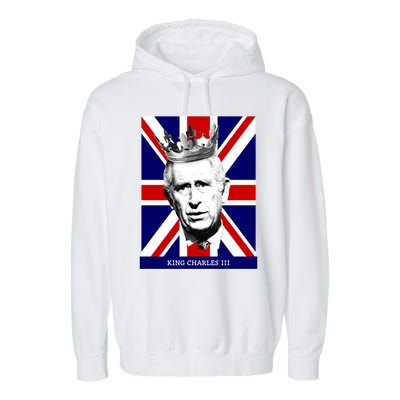 King Charles Iii Gift Union Jack Royal Family Gift Garment-Dyed Fleece Hoodie