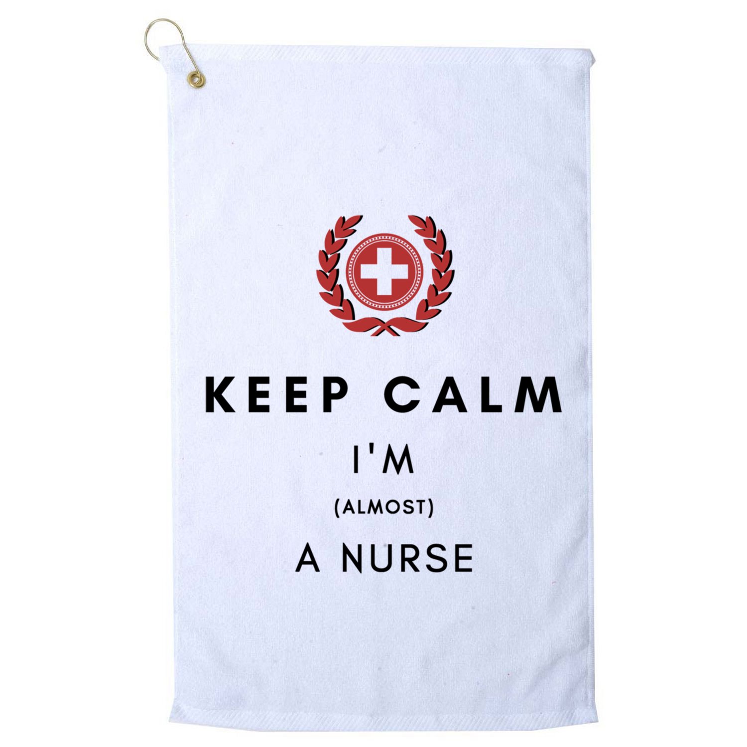 Keep Calm Im Almost A Nurse Registered Nurse Gift Golf Towel